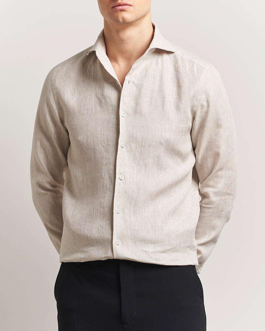 100Hands Cut Away Linen Shirt Oatmeal