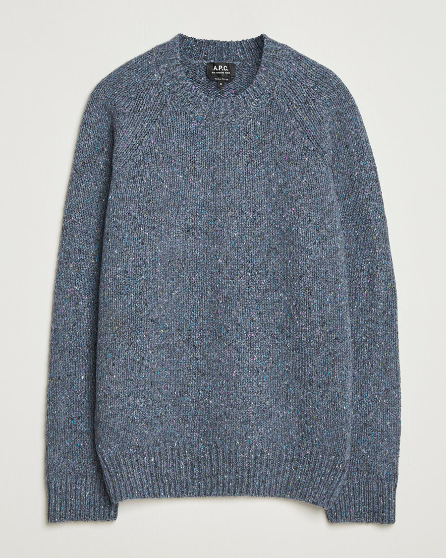 A.P.C. Harris Wool Knitted Sweater Blue Grey