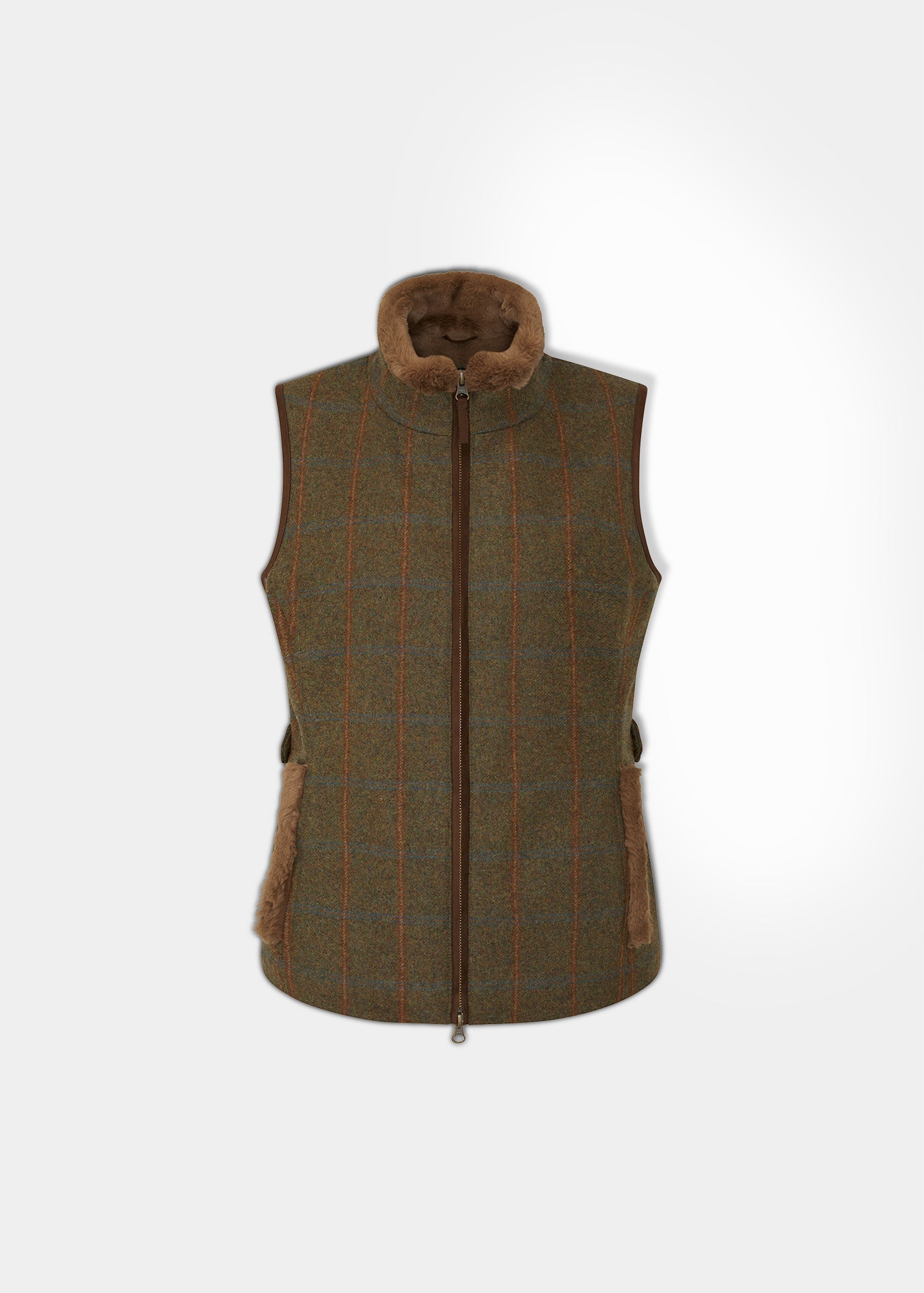 Combrook Ladies Tweed Gilet In Willow - Regular Fit