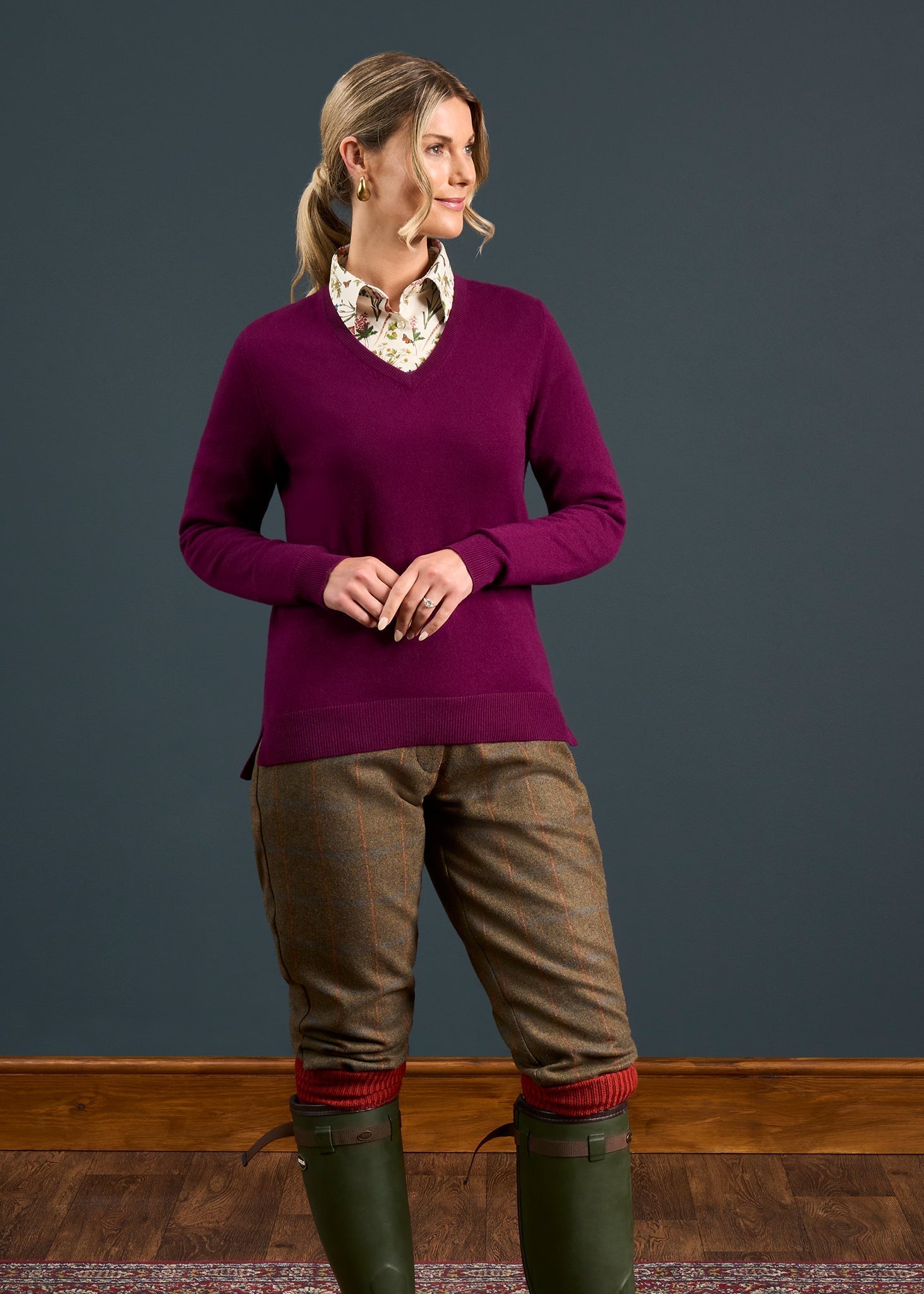 Combrook Ladies Tweed Shooting Breeks In Willow