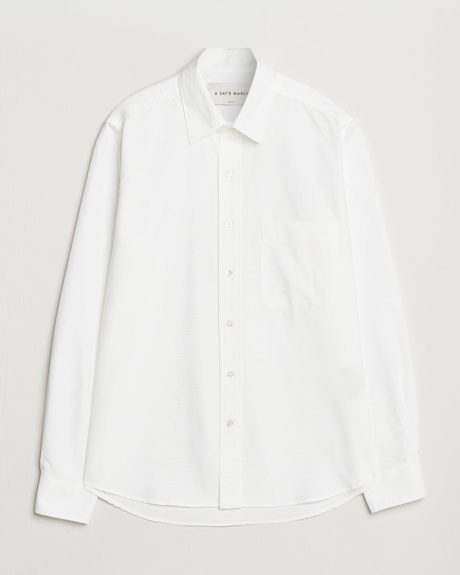 A Day's March Mason Dyed Oxford Shirt White
