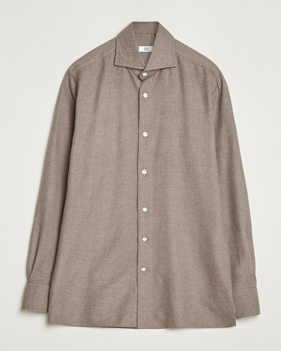 Herringbone Flannel Cut Away Shirt Caramel