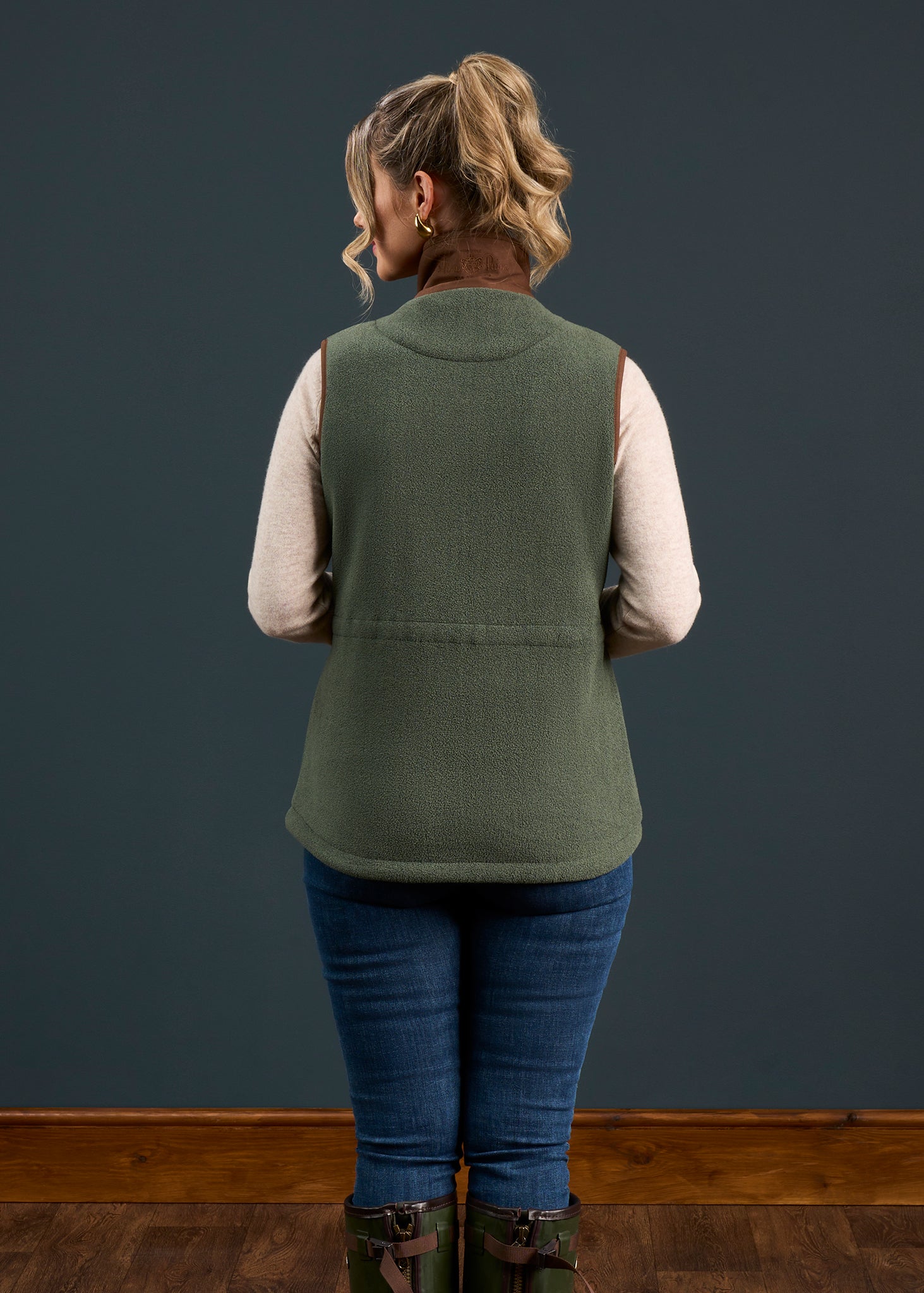 Aylsham Ladies Fleece Gilet In Cedar Green - Regular Fit