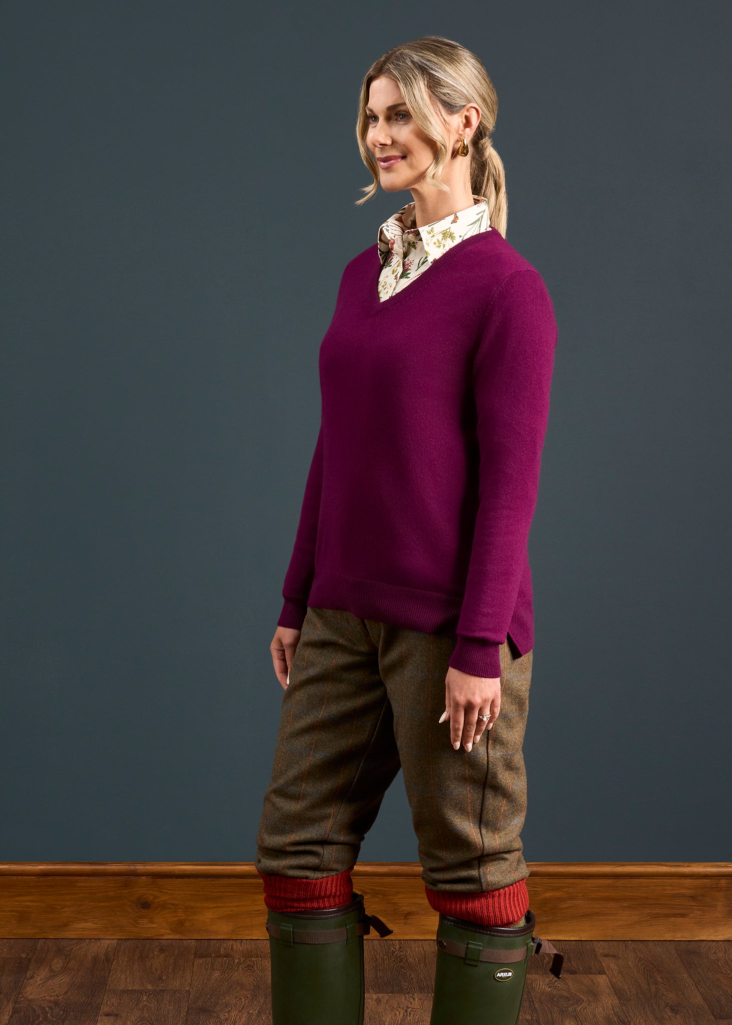 Combrook Ladies Tweed Shooting Breeks In Willow