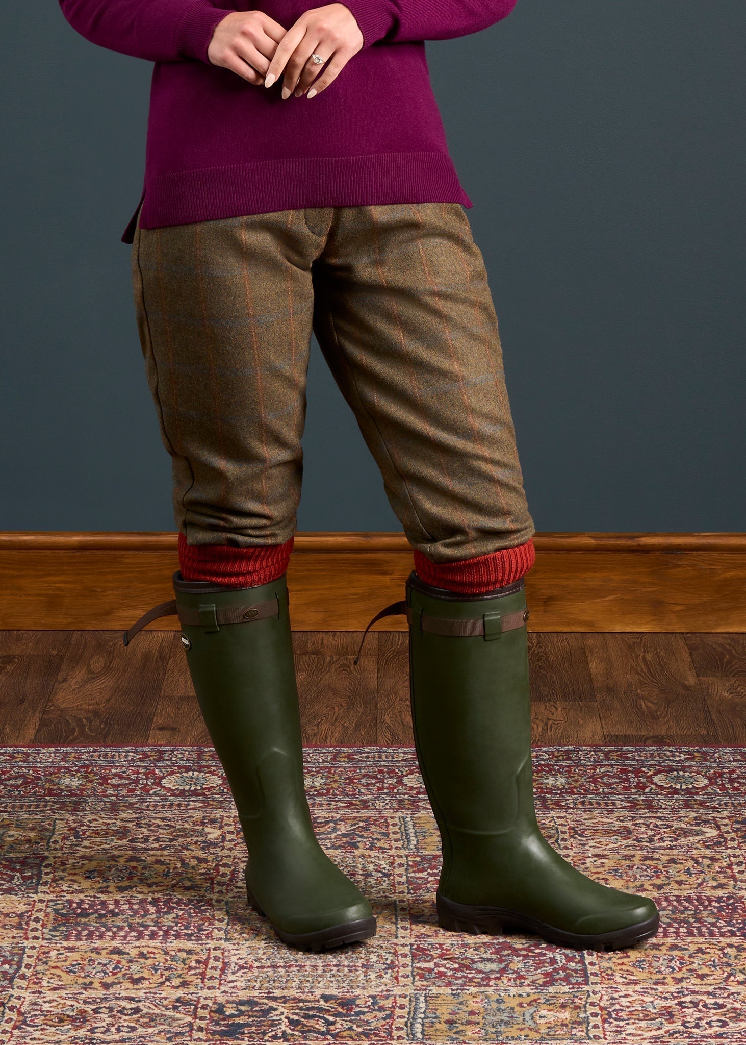 Combrook Ladies Tweed Shooting Breeks In Willow